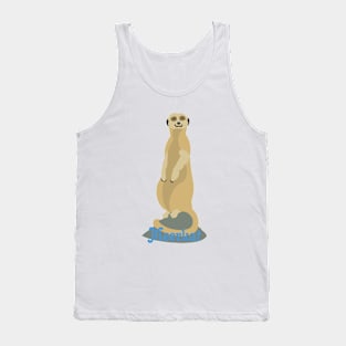 African Meerkat Standing Upright atop a Rock Tank Top